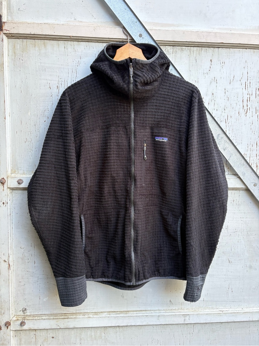 Patagonia R3 Fleece Black Lightweight Fleece Zip Up Technical Womens Hoodie XL